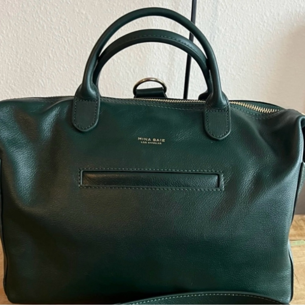 Mina Bae Emmy Midi Leather in Moss